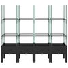 vidaXL Garden Planter with Trellis Black 160x40x142.5 cm PP