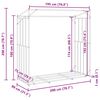 vidaxL Firewood Rack with Rain Cover 200x80x200 cm Galvanised Steel
