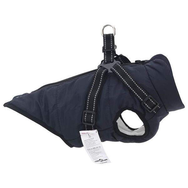 vidaXL Dog Coat Navy Blue L36