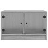 vidaXL Coffee Table with Glass Doors Grey Sonoma 68x50x42 cm