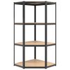 vidaXL 4-Layer Corner Shelf Anthracite Steel&Engineered Wood