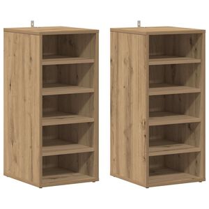 vidaXL Shoe Cabinets 2 pcs Artisan Oak 32x35x70 cm Engineered Wood
