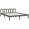 vidaXL Bed Frame without Mattress Grey King Size Solid Wood Pine