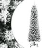vidaXL Christmas Tree | White and green | PVC and PE, steel | Slim