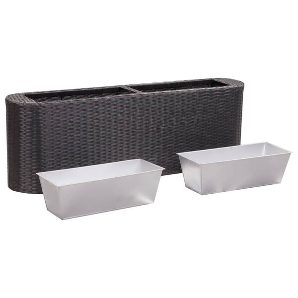 vidaXL Garden Raised Bed 120x24x40 cm Poly Rattan Black