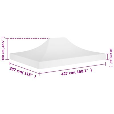vidaXL Party Tent Roof 4.5x3 m White 270 g/m²