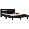 vidaXL Bed Frame with LED Black Oak 140 x 200 cm Engineered Wood