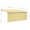 vidaXL Manual Retractable Awning with Blind 3x2.5m Yellow&White