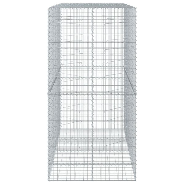 vidaXL Gabion Basket with Cover 200x100x200 cm Galvanised Iron