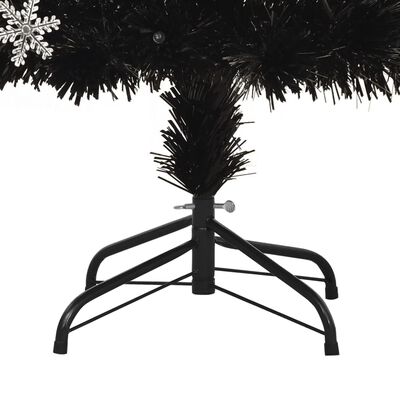 vidaXL Christmas Tree with LED Snowflakes Black 210 cm Fibre Optic