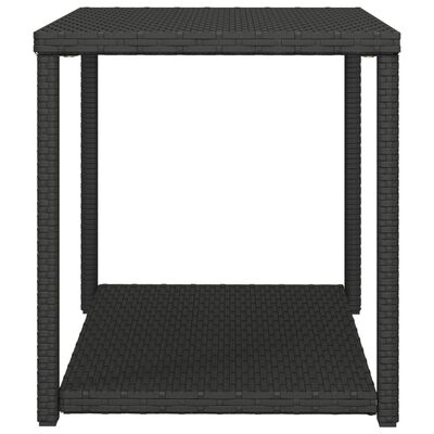 vidaXL Side Table Black 55x45x49 cm Poly Rattan