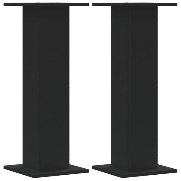 vidaXL Speaker Stands 2 pcs Black 30x30x80 cm Engineered Wood