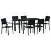 vidaXL Garden Dining Set 7 pcs Black Powder-Coated Steel