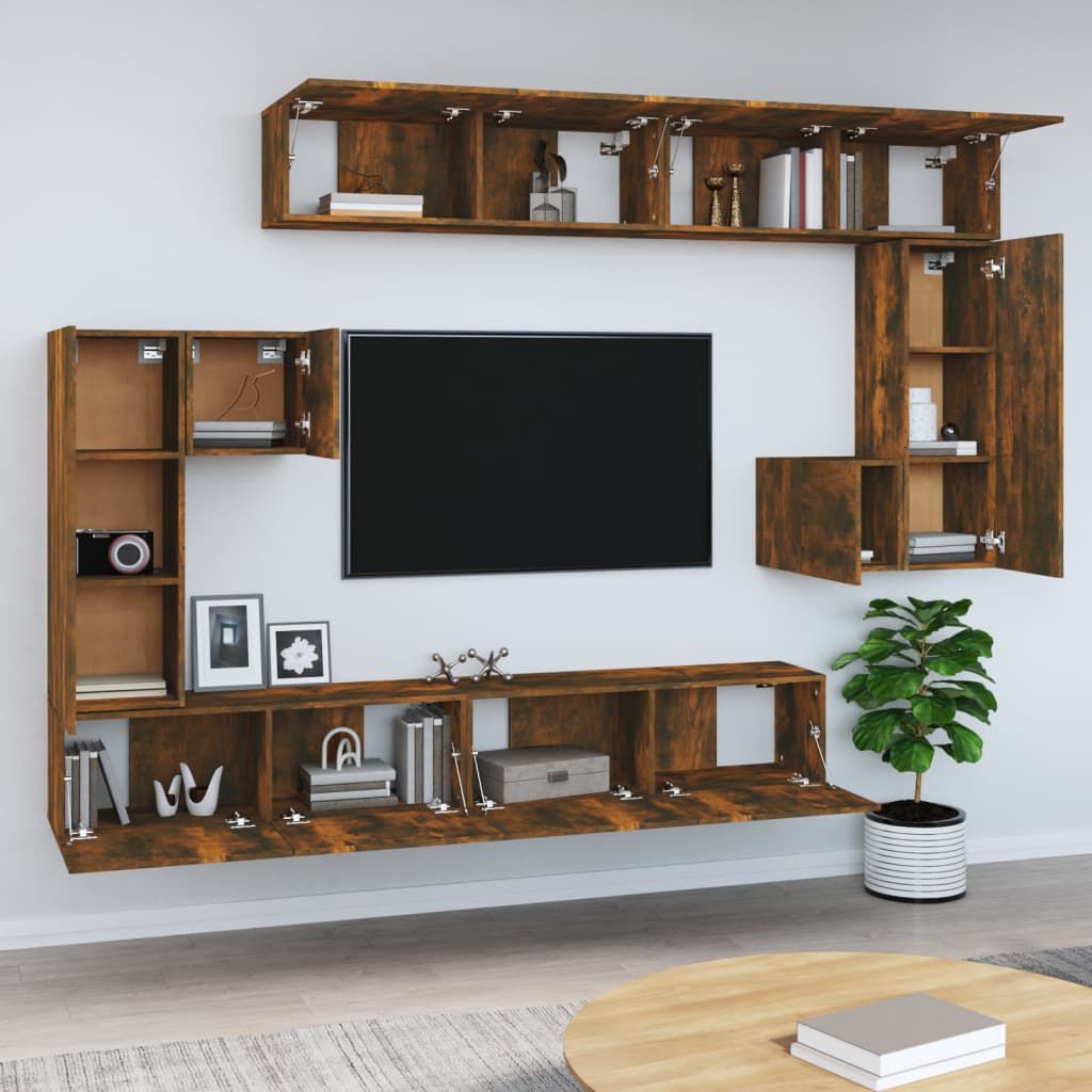 Wooden tv top unit wall mounted