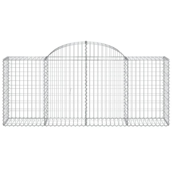 vidaXL Arched Gabion Baskets 13 pcs 200x50x80/100 cm Galvanised Iron