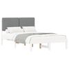 vidaXL Bed Frame with Upholstered Headboard Light Grey 120 x 190 cm