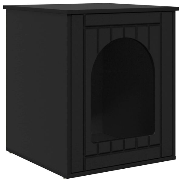 vidaXL Cat House Black 53 x 52 x 62 cm Engineered Wood