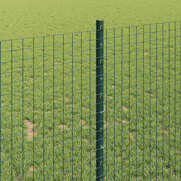 vidaXL Fence with Post Green 1 x 25 m Steel