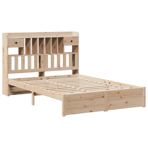 vidaXL Bookcase Bed without Mattress 160x200cm Solid Wood Pine