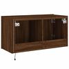 vidaXL TV Wall Cabinet with LED Lights Brown Oak 80x35x41 cm