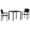 vidaXL Garden Dining Set 7 pcs Black Powder-Coated Steel