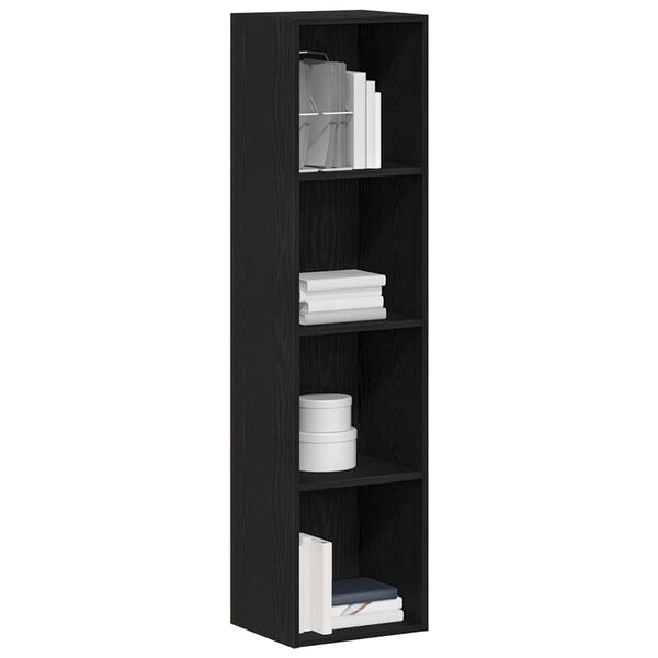 vidaXL Book Cabinet Black Oak 36 x 30 x 143 cm Engineered Wood