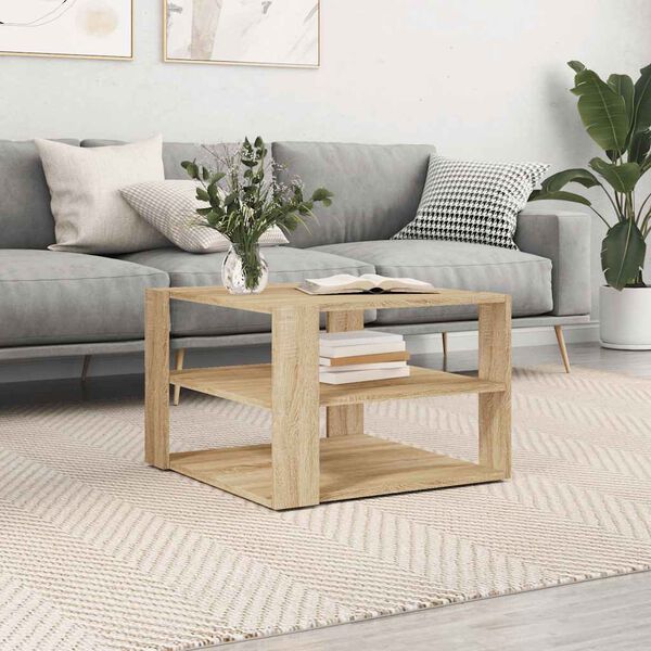vidaXL Coffee Table Sonoma Oak 58x58x40 cm Engineered Wood