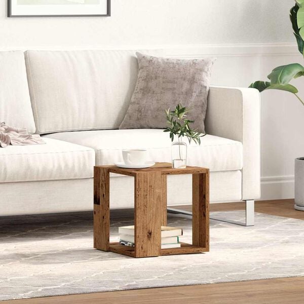 vidaXL Coffee Table Old Wood 32 x 32 x 30 cm Engineered Wood