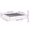 vidaXL Bed Frame without Mattress Grey Sonoma 180x200 cm Super King