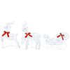vidaXL Christmas Reindeer with Sleigh 3 pcs 60 LEDs Cold White