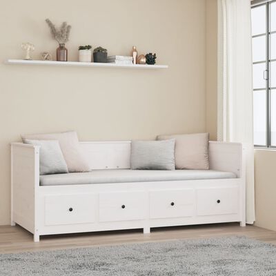 vidaXL Day Bed White 80x200 cm Solid Wood Pine