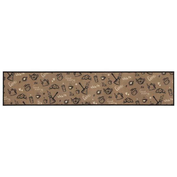 vidaXL Kitchen Rug Washable Morning Brown 60x300 cm Velvet