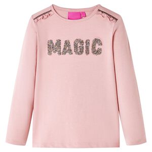 vidaXL Kids' T-shirt with Long Sleeves Light Pink 116