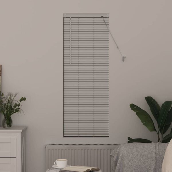 vidaXL Window Blind with Curtains Manual White Aluminium