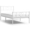 vidaXL Metal Bed Frame without Mattress with Footboard White 75x190cm