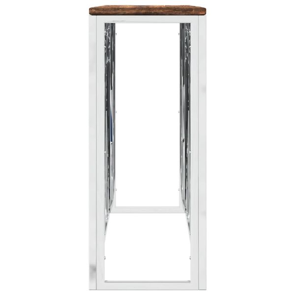 vidaXL Console Table Stainless Steel and Solid Wood Reclaimed
