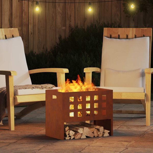 vidaXL Fire Pit Brown 50 x 30 x 40 cm Steel