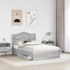 vidaXL Storage Bed Grey Sonoma 135 x 190 cm Engineered Wood