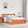 vidaXL Bed Frame with Headboard Wax Brown 160x200 cm Solid Wood Pine