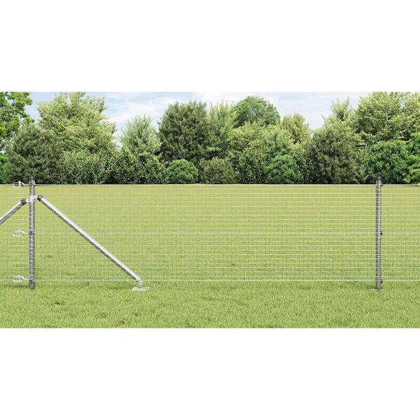vidaXL Fence Post Silver 10 x 0.6 m (25 x 25 mm mesh) Steel