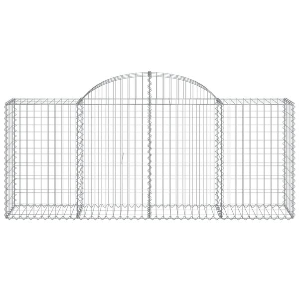 vidaXL Arched Gabion Baskets 3 pcs 200x50x80/100 cm Galvanised Iron