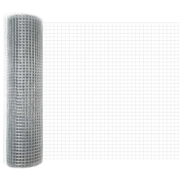 vidaXL Fence with Post Silver 0.4 x 100 m Steel