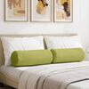vidaXL Bolster Pillows 2 pcs Light Green Ø 25 x 70 cm Fabric