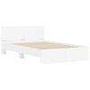 vidaXL Bed Frame with Headboard and LED White 120x190 cm Small Double