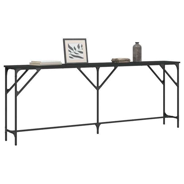 vidaXL Console Table Black 200x29x75 cm Engineered Wood