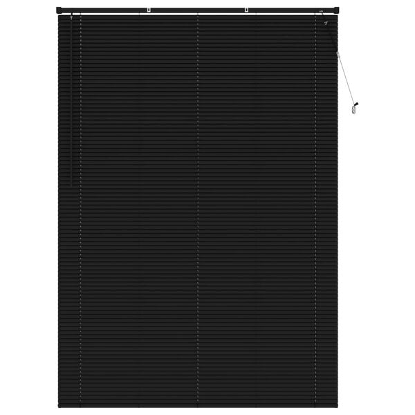 vidaXL Venetian Blind Manual Adjustable Black 213 x 140 cm PVC