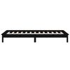 vidaXL LED Bed Frame without Mattress Black 75x190 cm Small Single Solid Wood