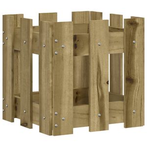vidaXL Garden Planter with Fence Design 30x30x30 cm Impregnated Wood Pine