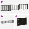 vidaXL Dog Gate with Door Foldable 6 Panels Black 480 cm Poplar Wood
