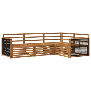 vidaXL Outdoor Sofa Set 4 pcs Natural Solid Acacia Wood